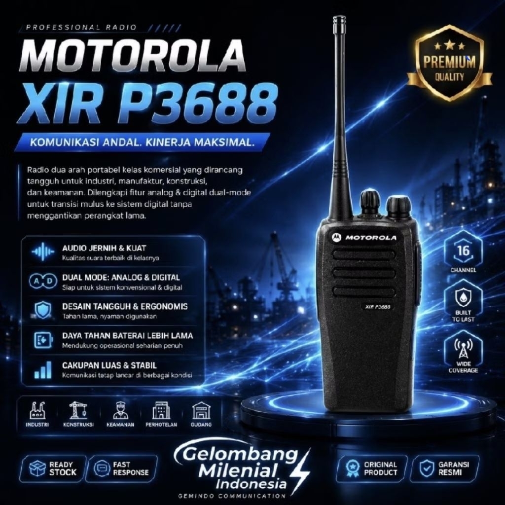 HT MOTOROLA XIR P3688 UHF LOW BAND 350MHZ