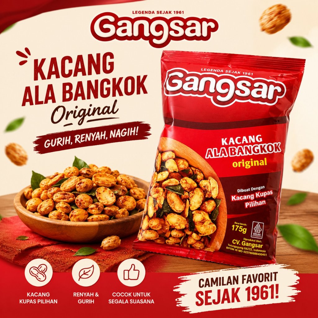 KACANG BANGKOK / KACANG THAILAND  PEDAS MANIS DAUN JERUK GURIH RENYAH GANGSAR