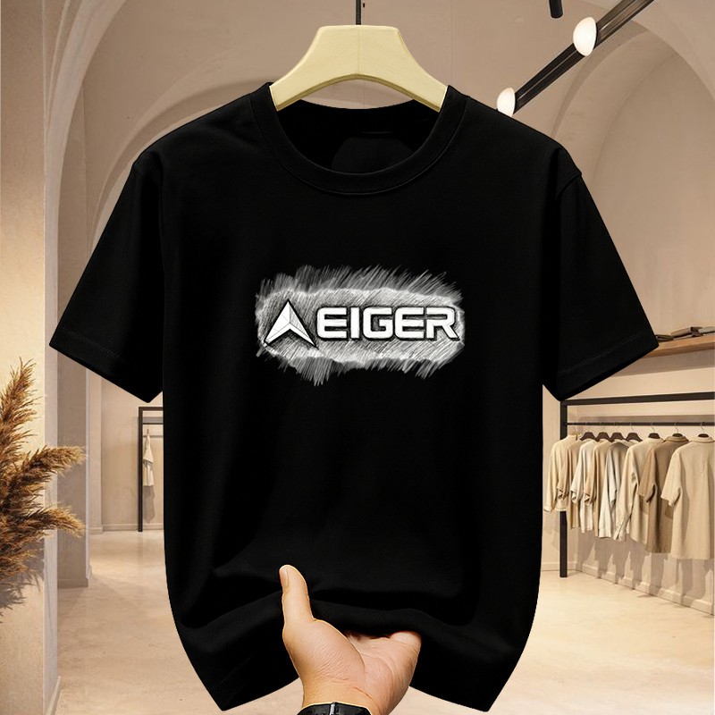 Kaos Pria Hitam Putih Eiger Efek Sketsa Gosok Depan Murah Laku Keras Terlaris