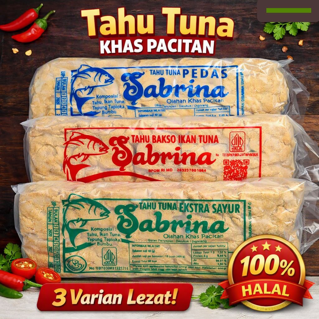 Tahu Tuna Sabrina khas pacitan  original  pedas sayur makanan frozen beku digoreng dikukus
