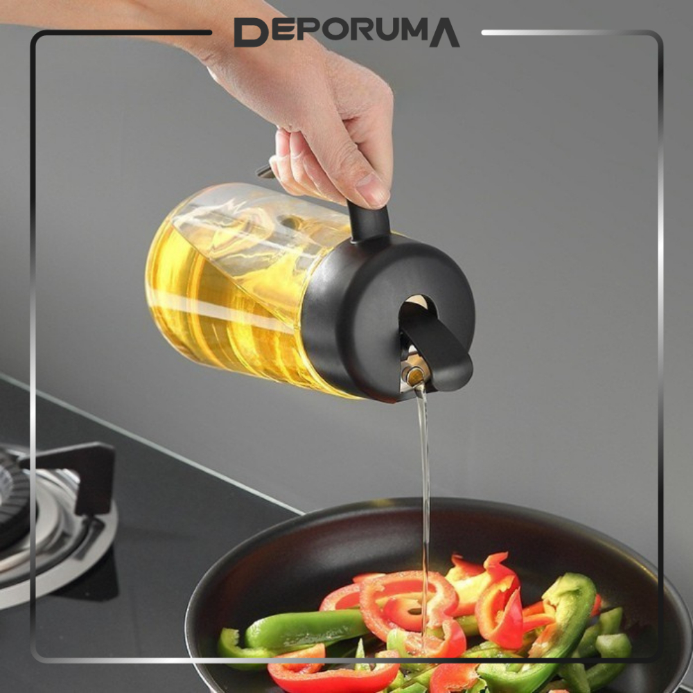 ECOCO Closing Cover Glass Oil Pot