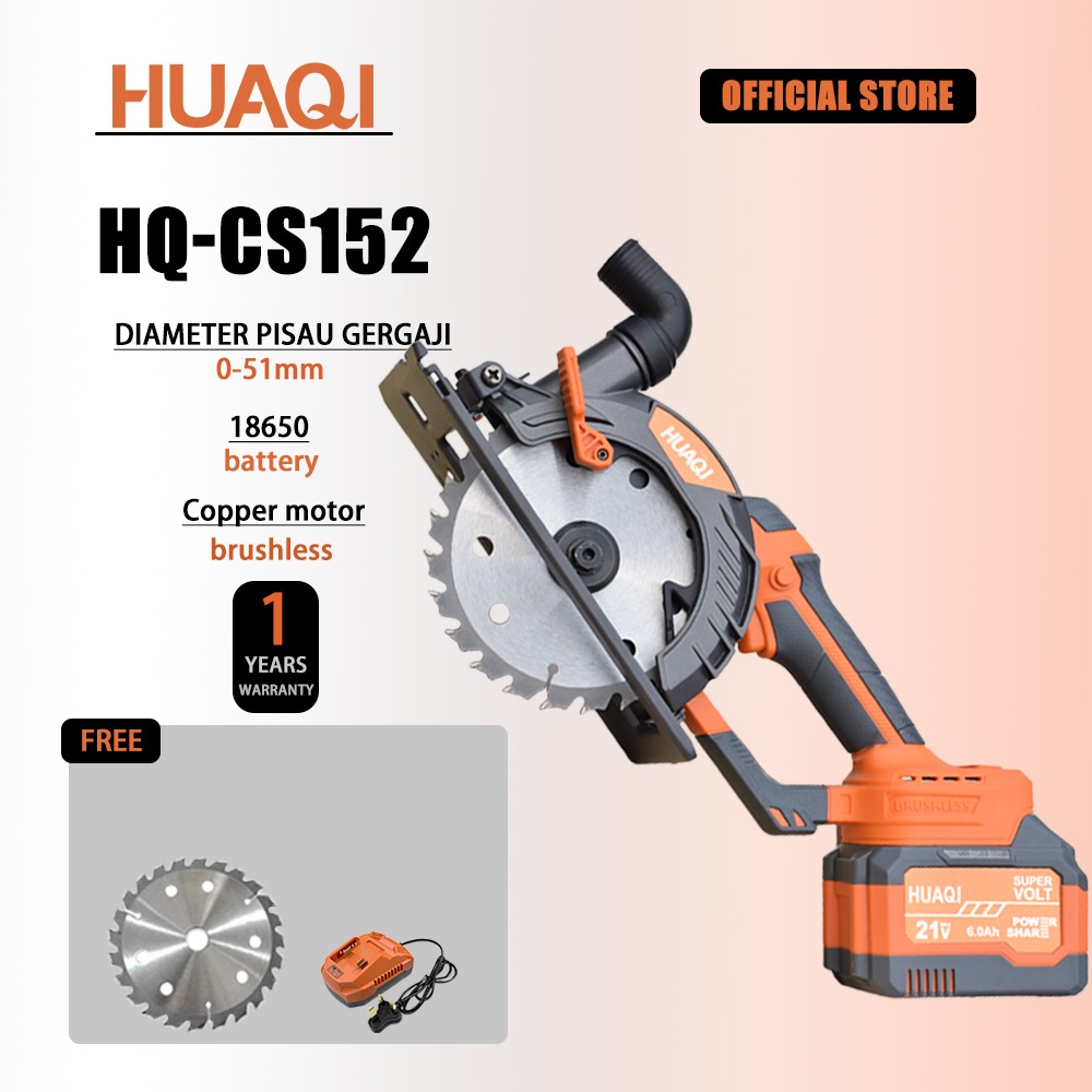 HUAQI 21V Brushless 6 Inch Cordless Circular Saw 8000 RPM,0-45° circular saw cordless makita circula