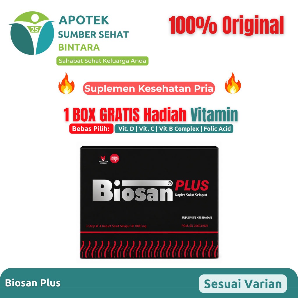 [BOX] Biosan Plus | Suplemen Herbal Pria | Tribulus Terrestris