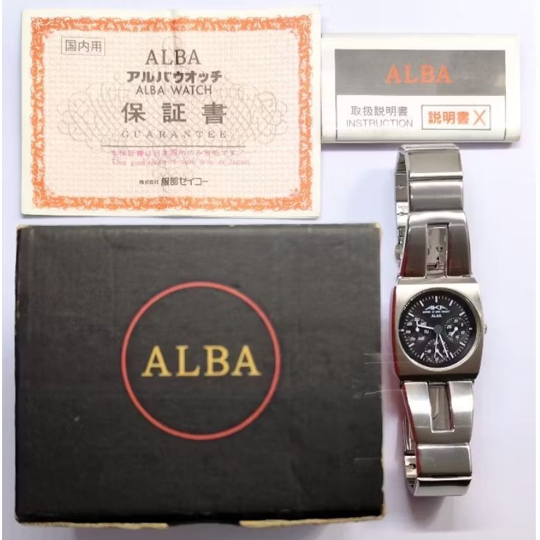 Jam Tangan Alba AKA Chronograph Fullset Second Original