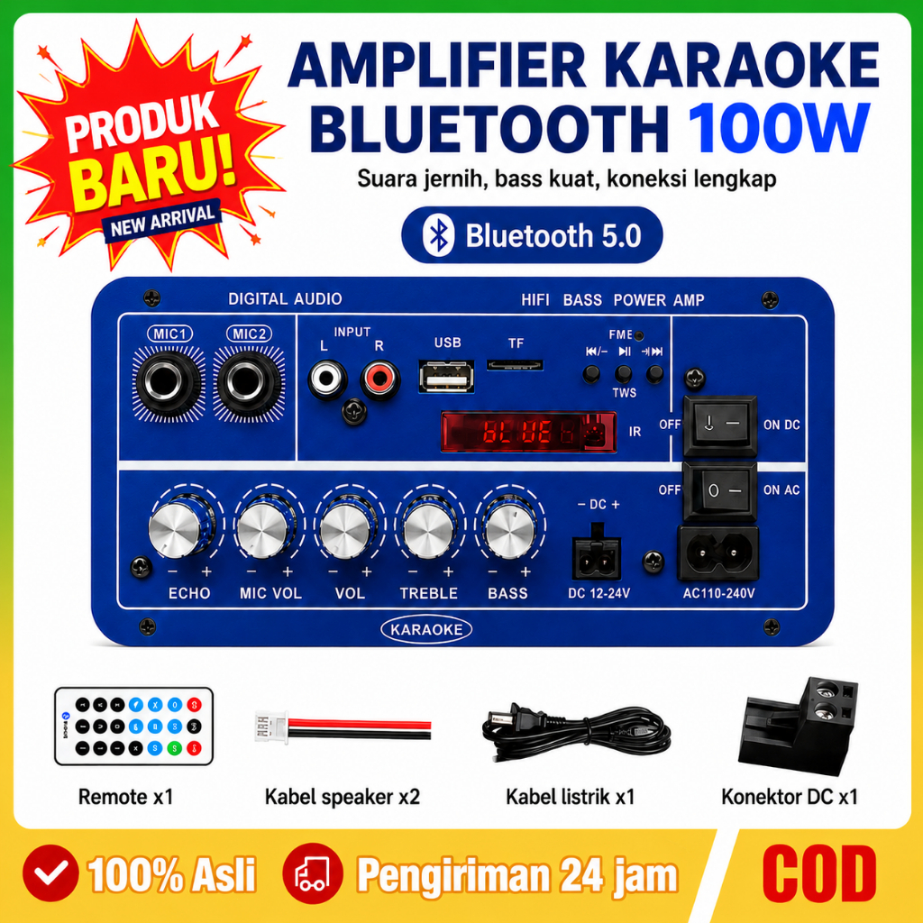 high power D100-11 Power Amplifier Bluetooth 2x100W