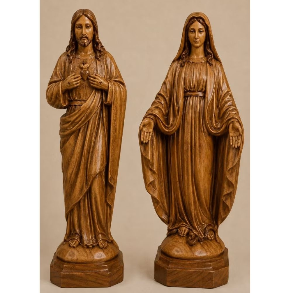 PATUNG BUNDA MARIA dan YESUS 30cm  Patung Bunda Maria Kayu JatiPatung Maria dan YesusPatung Kayu Jat