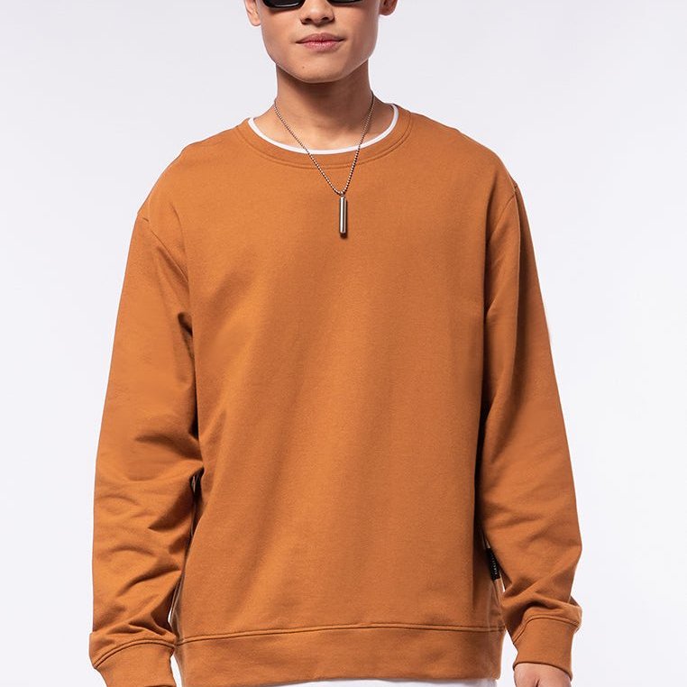 Executive sweater Tirajeans Overlapped Sweatshirt Copper