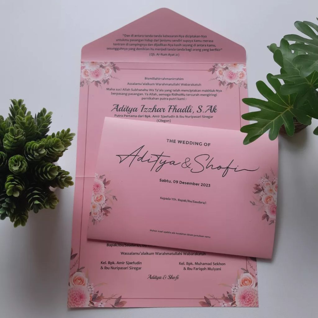 Undangan Pernikahan Semi Amplop Large Set | Art Carton | Custom Elegan