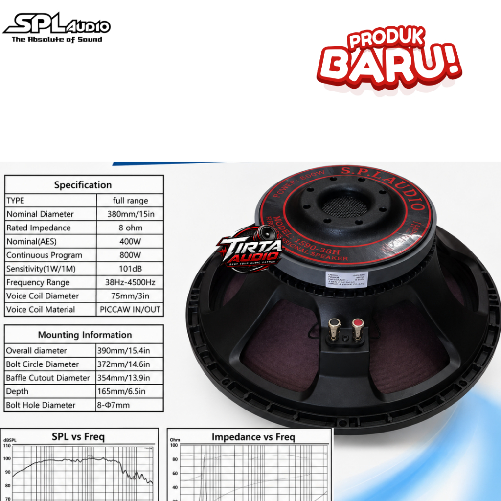 SPL AUDIO SPEAKER 15 INCH 1590-38H
