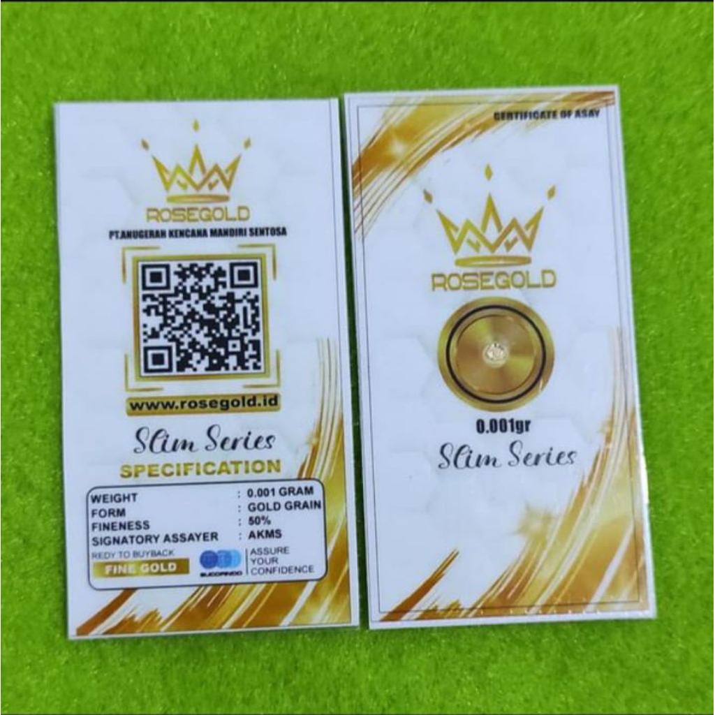 Logam Mulia Mini LM Rose Gold Series 0.001 Gram Emas Batangan Kecil Baby Small Gold Nanogold 0.001 g