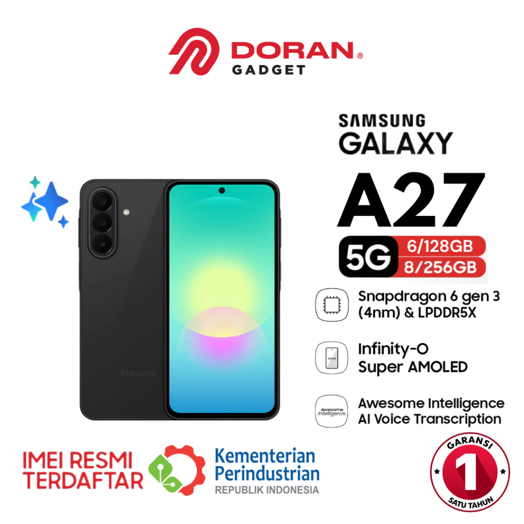 Samsung Galaxy A27 5G 6/128GB 8/256GB RAM 6GB 8GB ROM 128GB 256GB - Garansi Resmi SEIN 1 Tahun