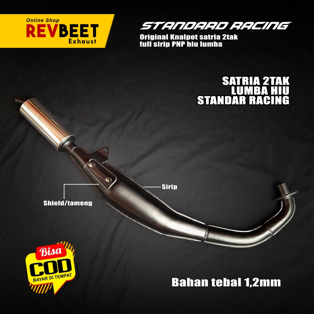 KNALPOT SATRIA 2TAKLUMBA HIU STANDAR RACING Model/type Yy pang yypang, silincer stainles anti karat,