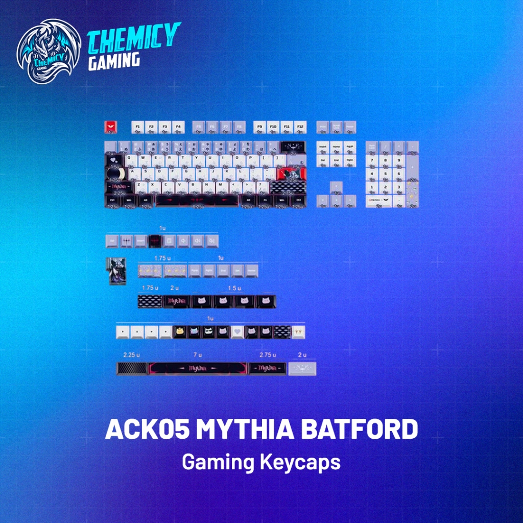 Fantech X Mythia Batford ACK05 | ACK-05 Crimson Nocturne PBT Keycaps 143 set Cherry Profile