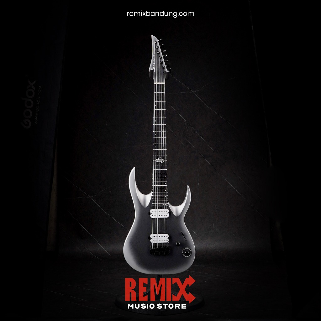 Gitar Elektrik SQOE SEIB7S 7 String in Satin, Neon Silver