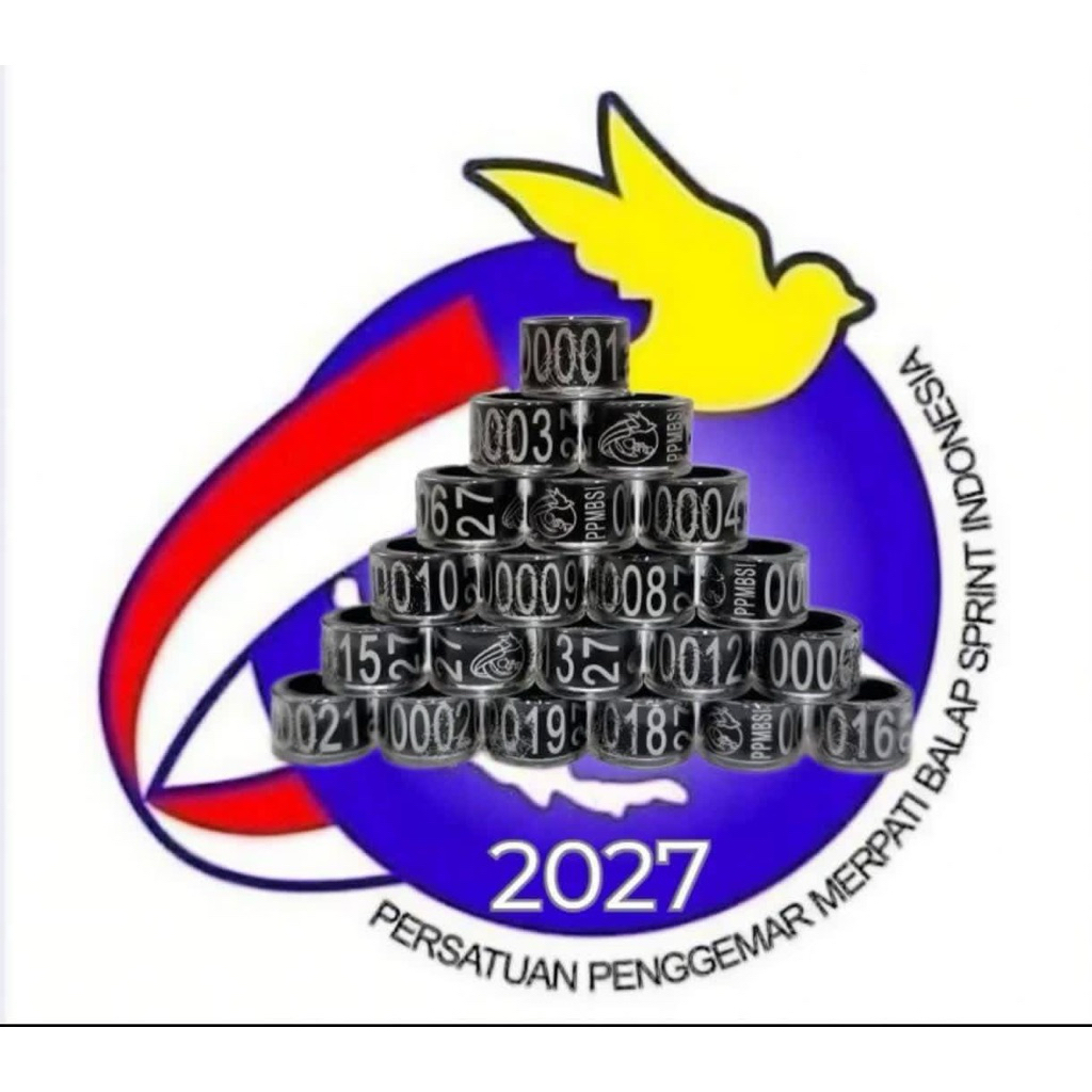 5Biji Ring Merpati balap Ring PPMBSI 2027 original | Ring Burung merpati balap 2027