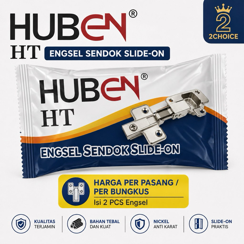 (1 pasang) Engsel lemari huben engsel sendok huben non slow motion HT0 / HT8 / HT16 harga per pasang