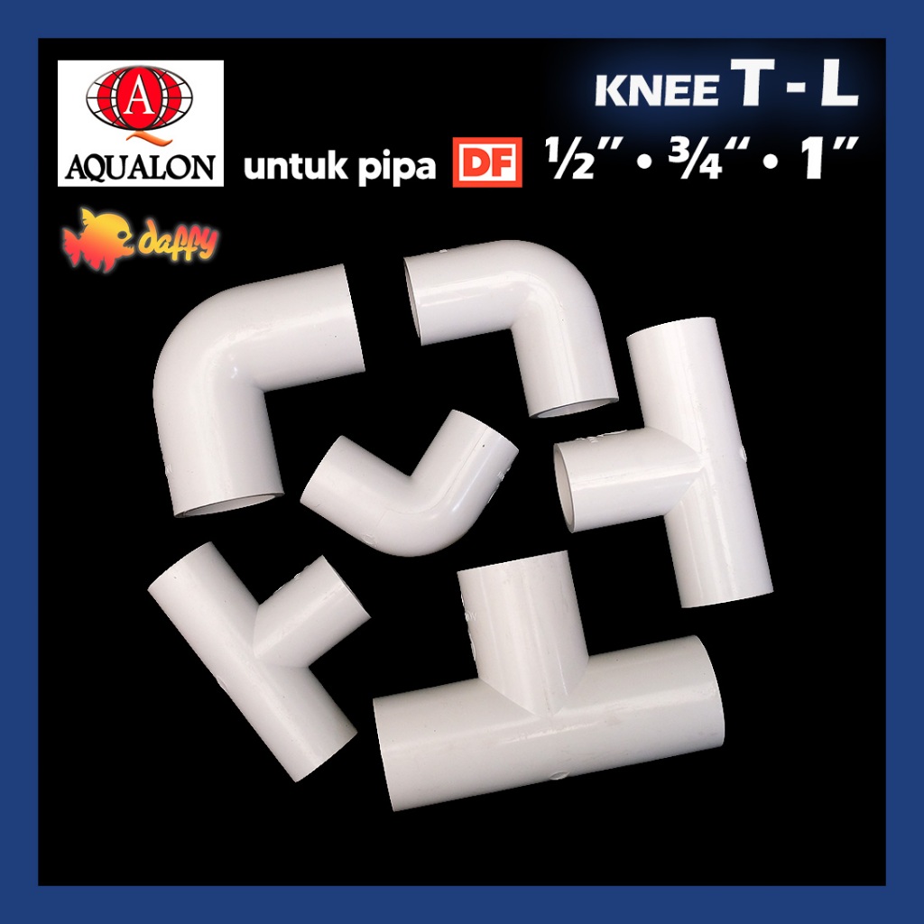 Knee Keni 1/2" - 3/4" - 1" Keni L Keni T --- Aqualon PIPA Standard Ukuran Inch Rucika (BUKAN mm)