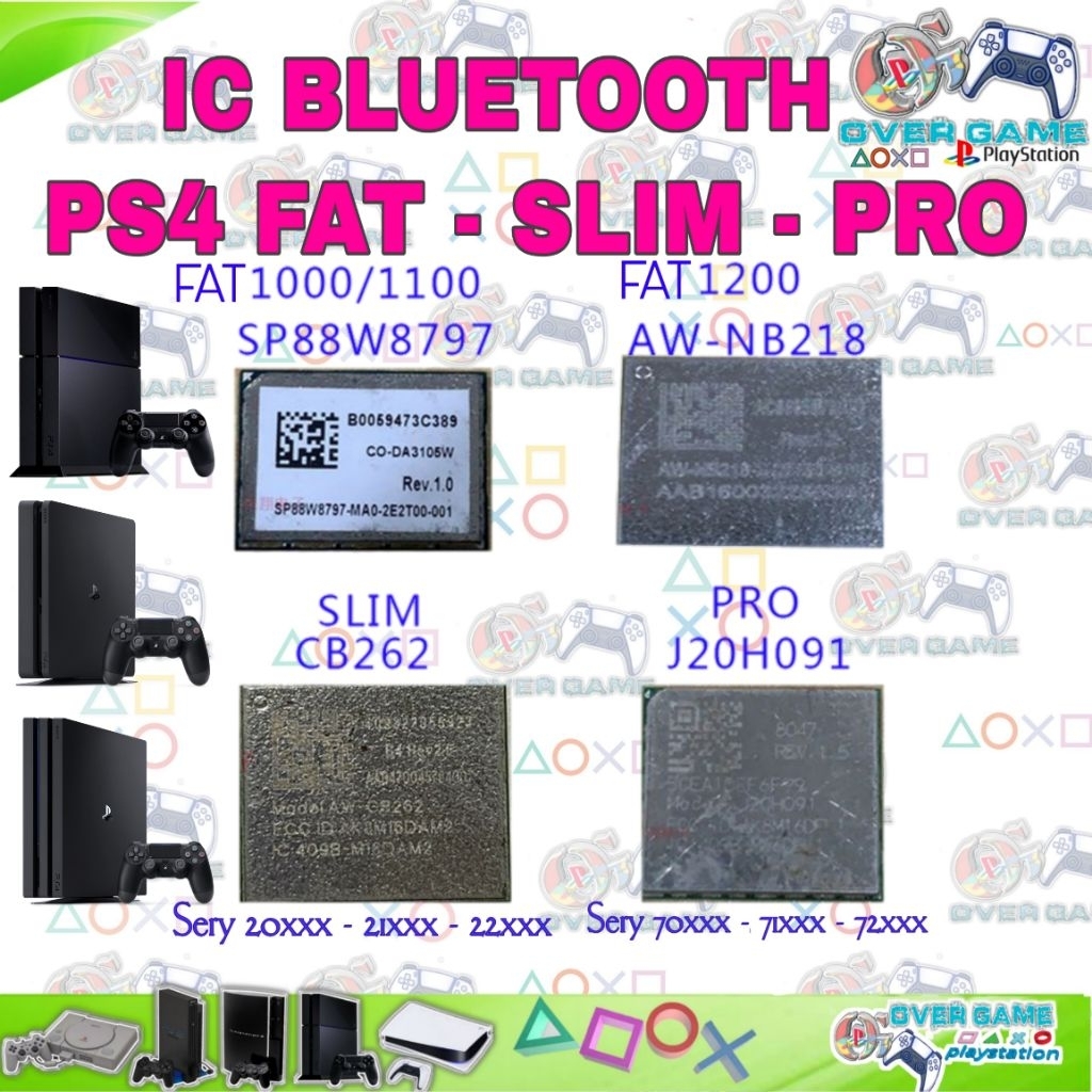 IC Bluetooth Wireless Ps4 FAT SLIM PRO Original Cabutan
