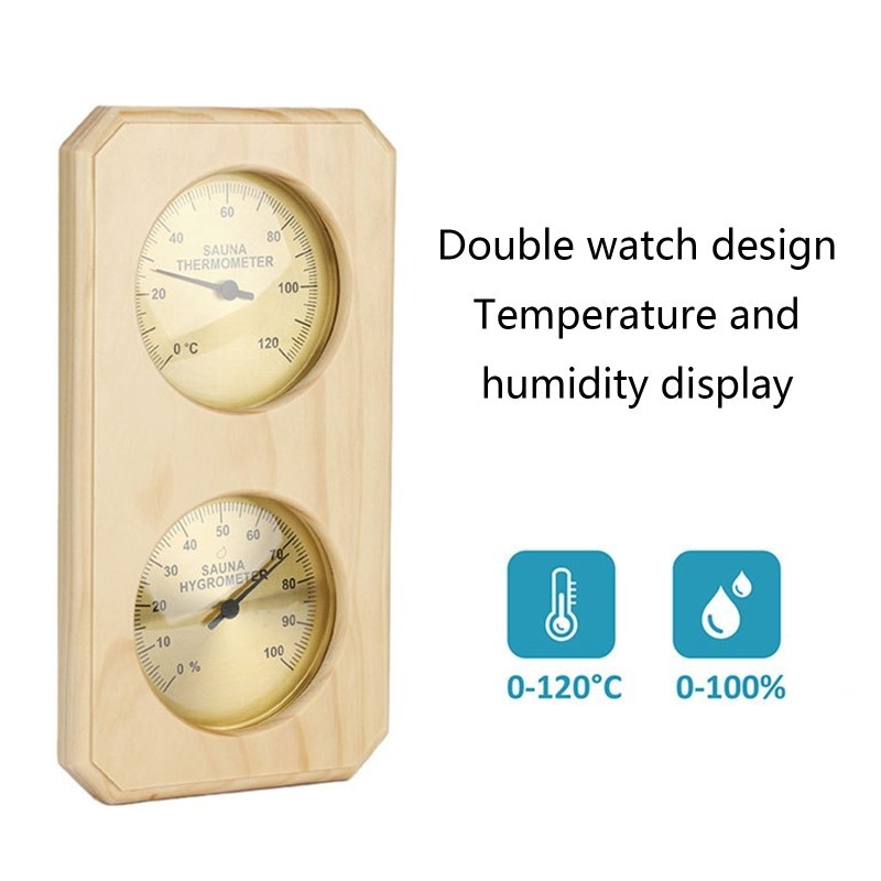 Termometer Sauna 2 In 1 Hygrothermograph Sauna Kayu Termometer Celsius Dalam Ruangan & Higrometer un