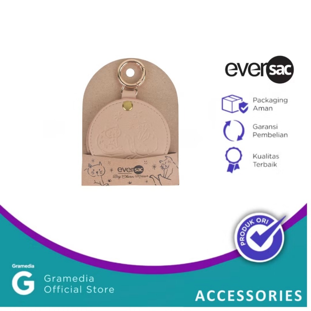 Gramedia Karawaci - Eversac Bag Charm Mirror Ladies Beige