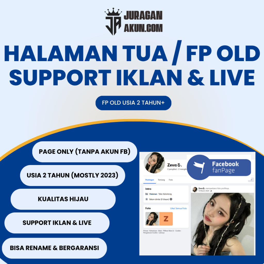 Fanpage Halaman FB Tua Untuk Iklan FB Ads FP OLD (TANPA AKUN FB)