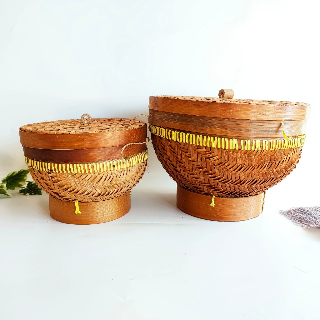BAKUL NASI BAMBU - Bakul Nasi/Bakul Anyaman Bambu/Tempat Penyimpanan
