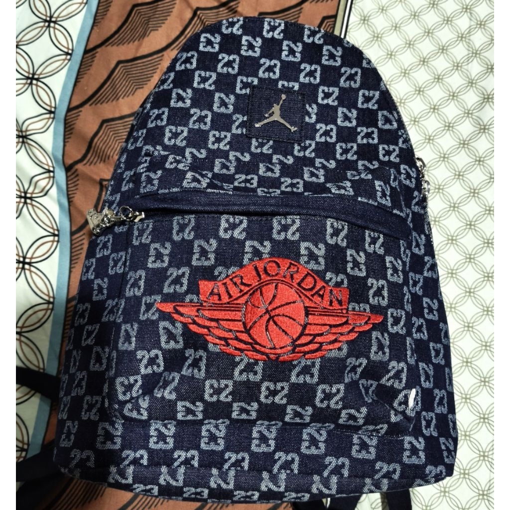 Air Jordan Monogram Denim Indigo Backpack
