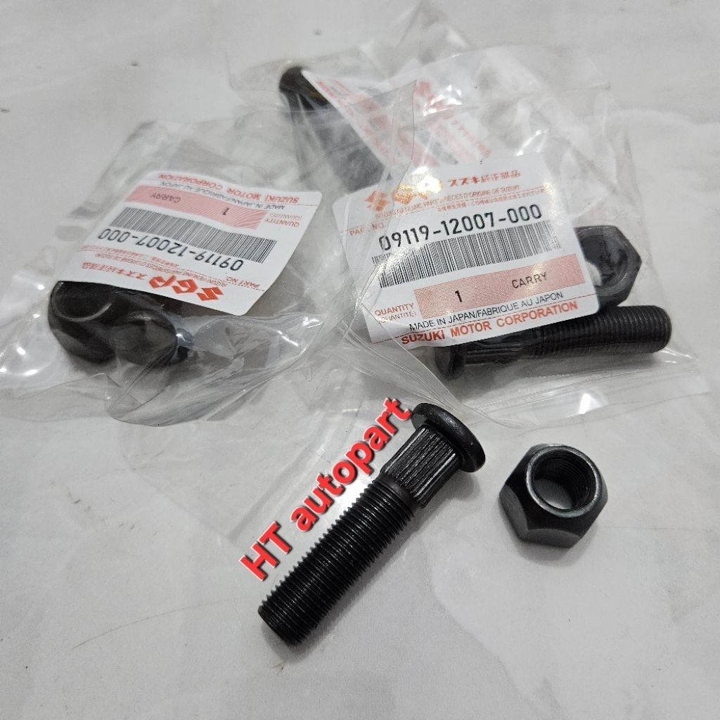 HUB BOLT LONG / BAUT RODA PANJANG FUTURA / CARRY / ST100 / EXTRA / APV (HITAM)