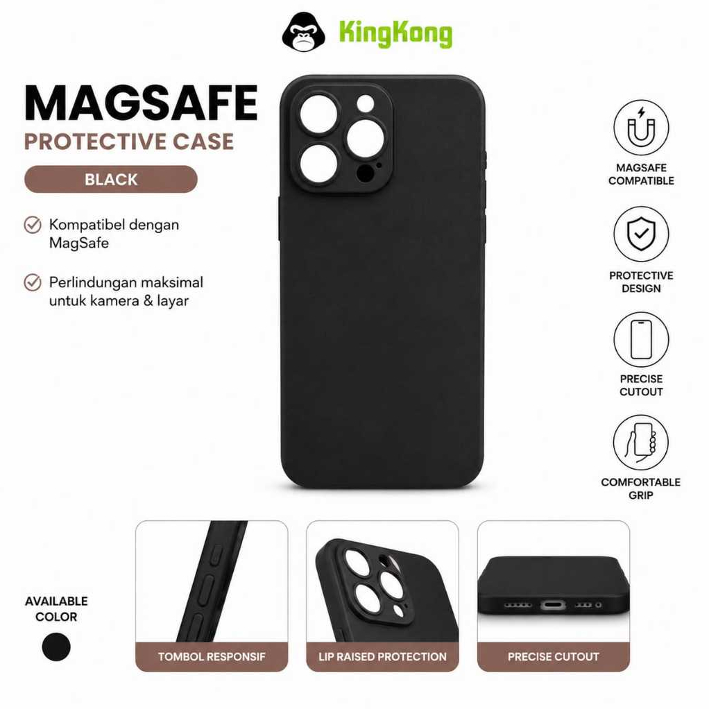 KINGKONG - Case Super Slim Full Black Iphone