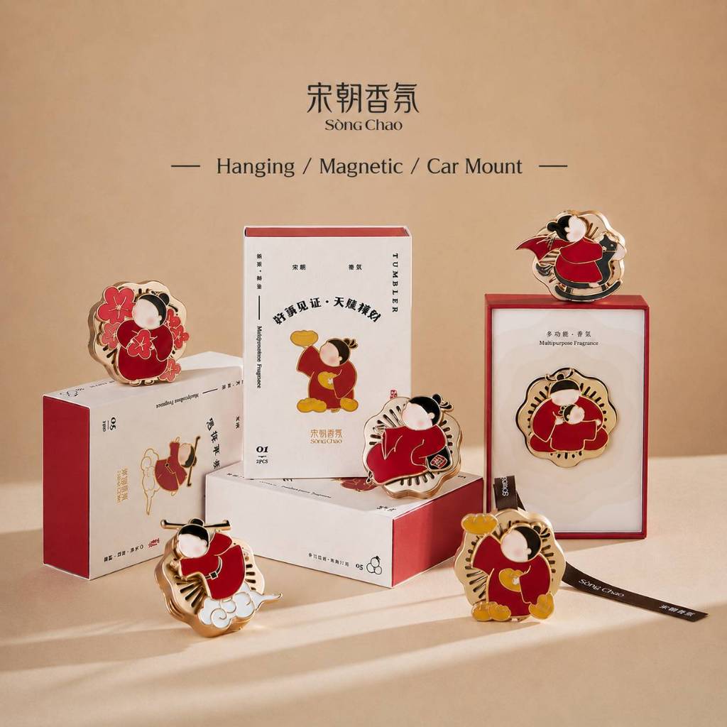 SongChao Car Fragrances Series- Wu Ji Quirky Car Diffuser & Magnet