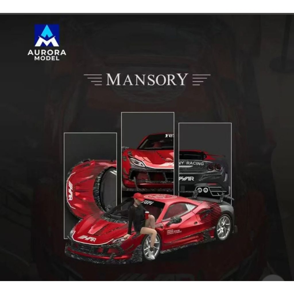 Aurora model ferrari F8 Tributo mansory limited edition tanpa figure