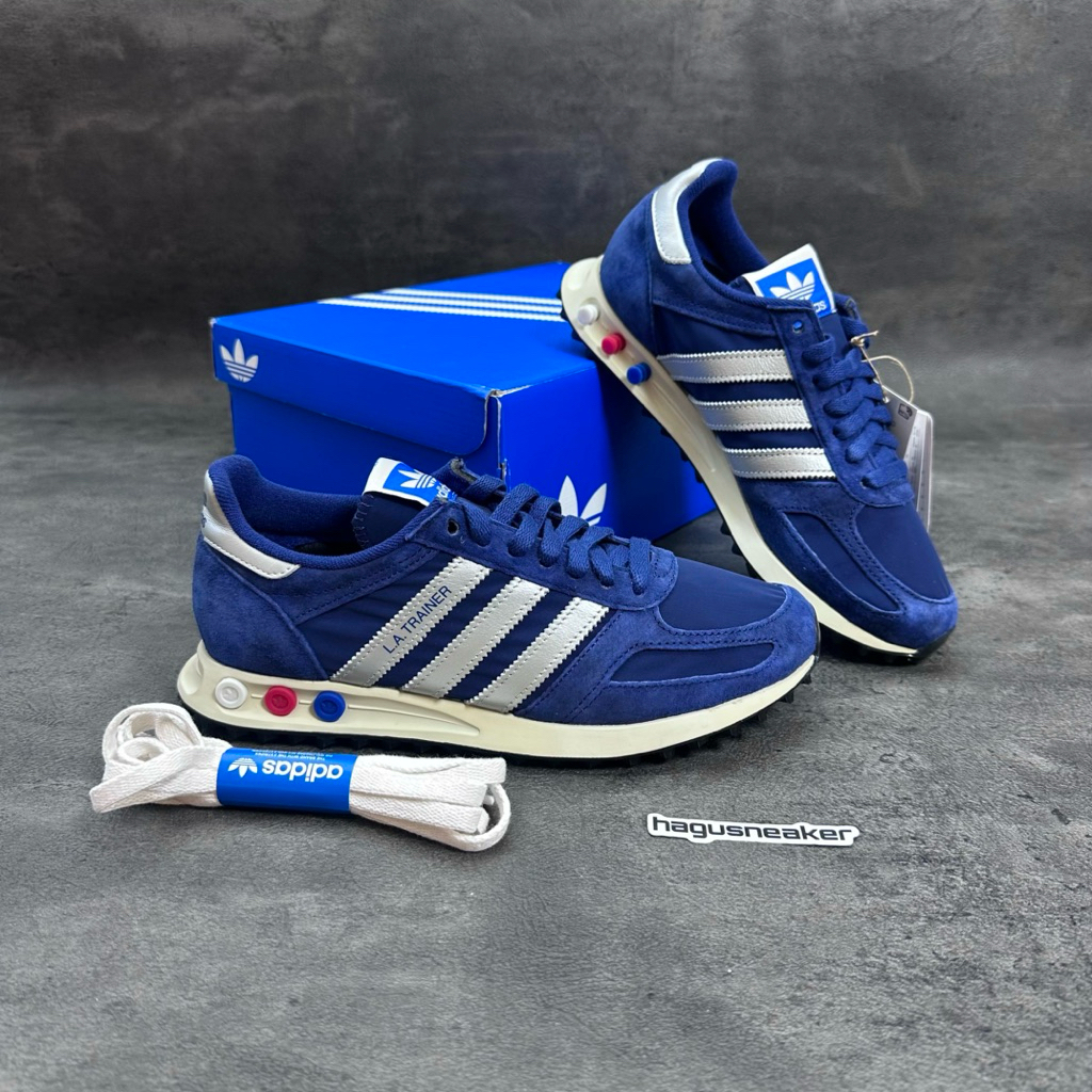 ADIDAS LA TRAINER [DARK BLUE/SILVER METALIC] #JR7171 HAGUSNEAKER GARANSI 100% ORIGINAL