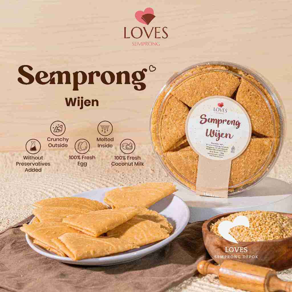 Loves Semprong Wijen – Kue Semprong Toples Reguler; Enak, Halal & Higienis