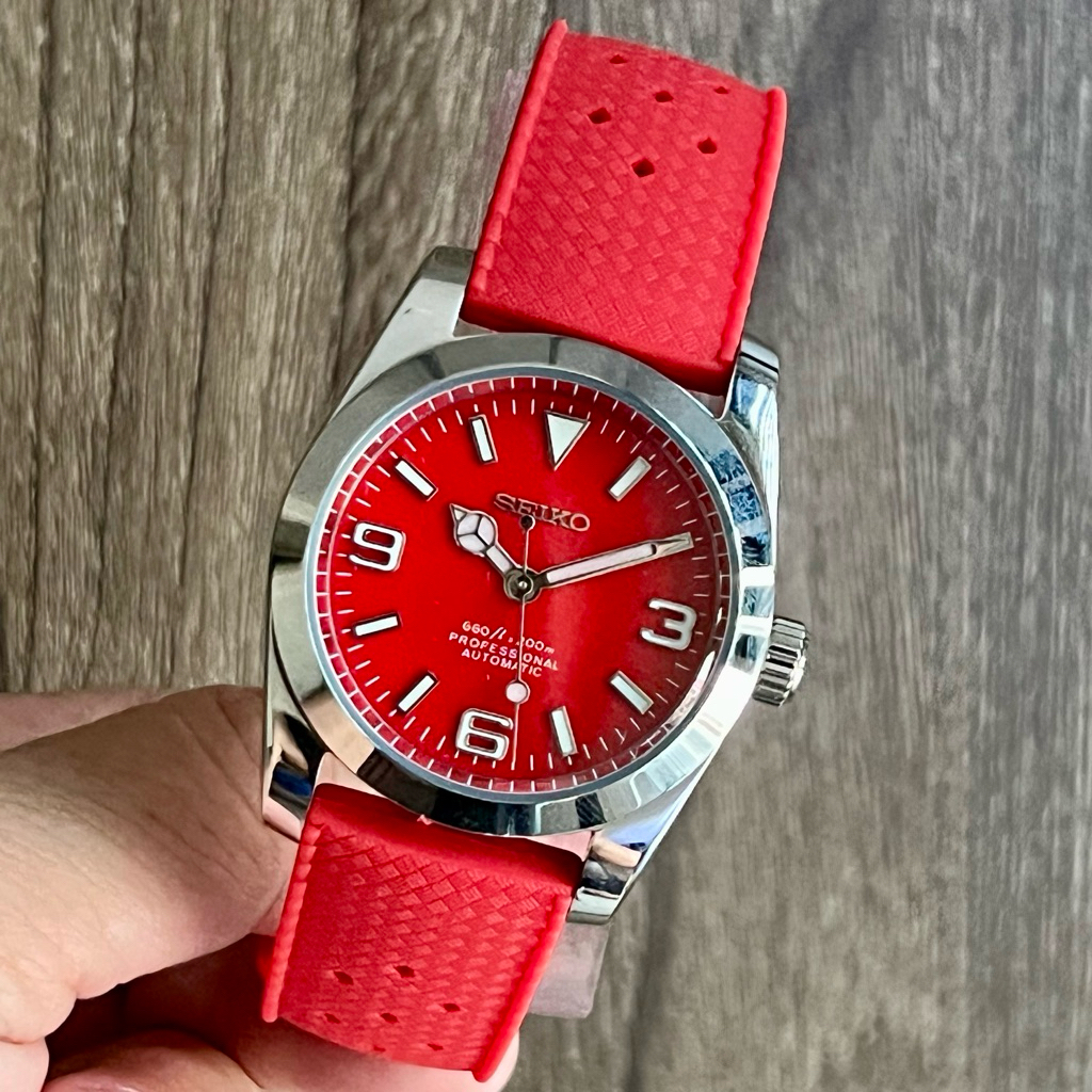Seiko Mod Explorer Datejust 36mm Red Dial
