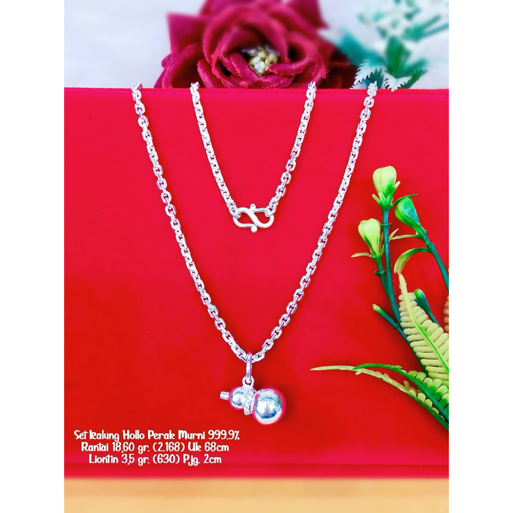 set kalung hollo perak murni 99,99%
