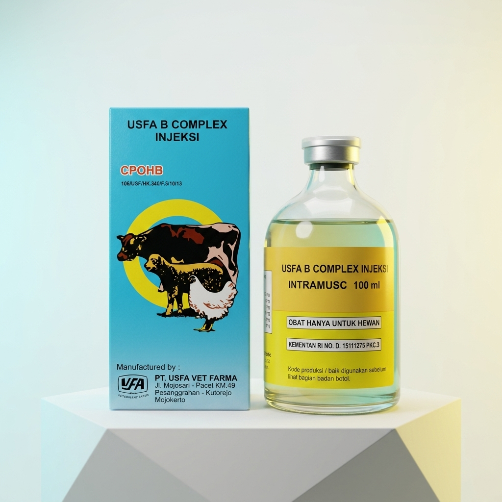 USFA B COMPLEX INJEKSI 100 ML - Vitamin B Kompleks Hewan Ternak