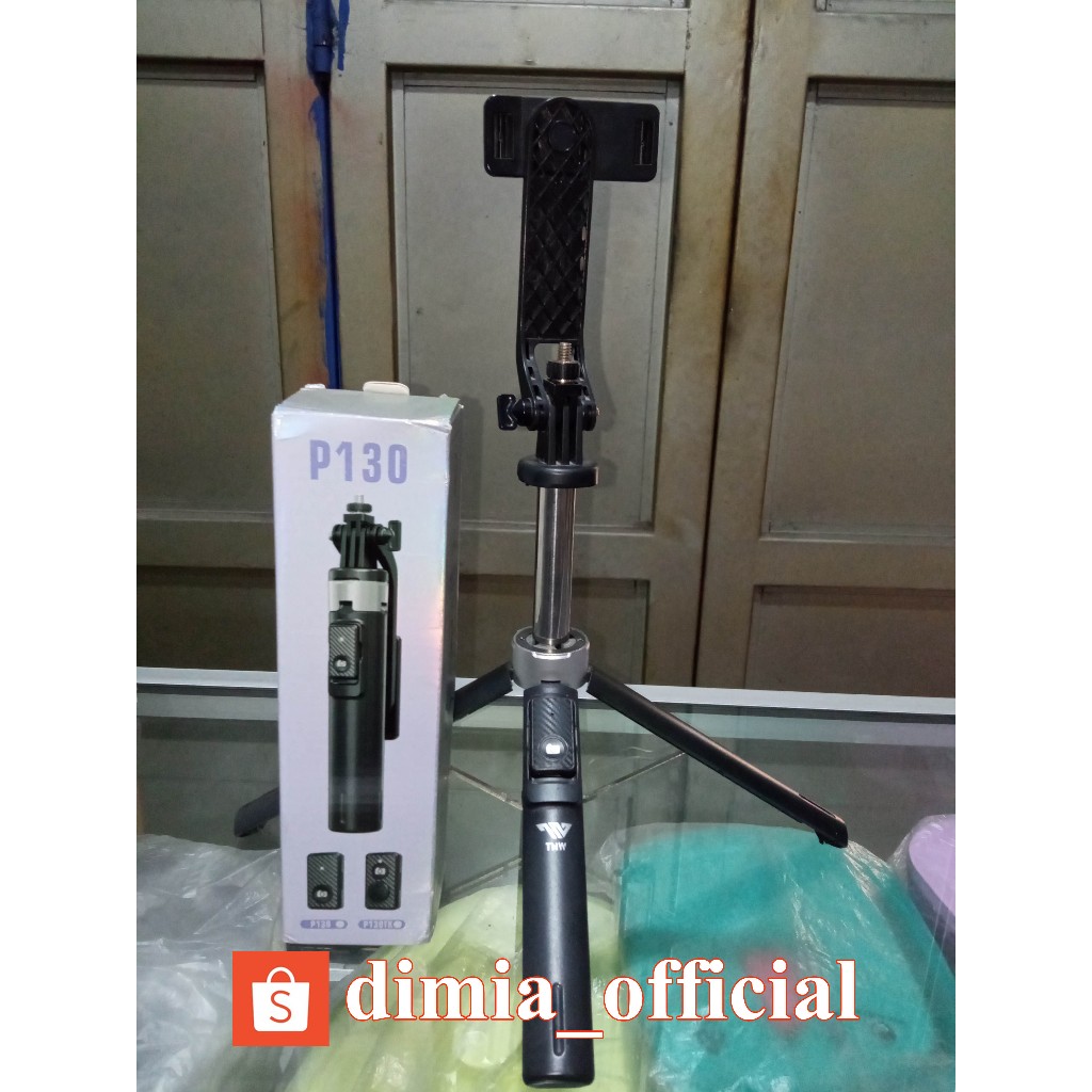 TNW P130 Tongsis selfie  berkaki 4 tinggi 130cm tombol bluetooth