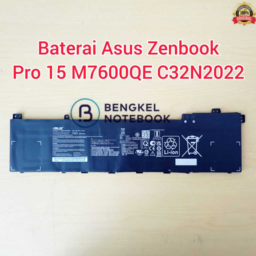 Baterai Asus Zenbook Pro 15 UM535QE 16 16X M7600RE M7600QE N7600PC 0B200-04040000 C32N2022