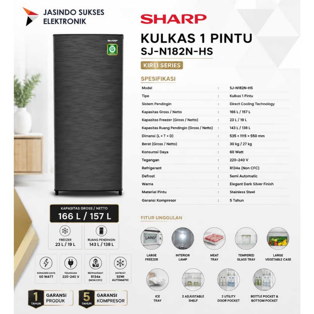 LEMARI ES SHARP 182NHS