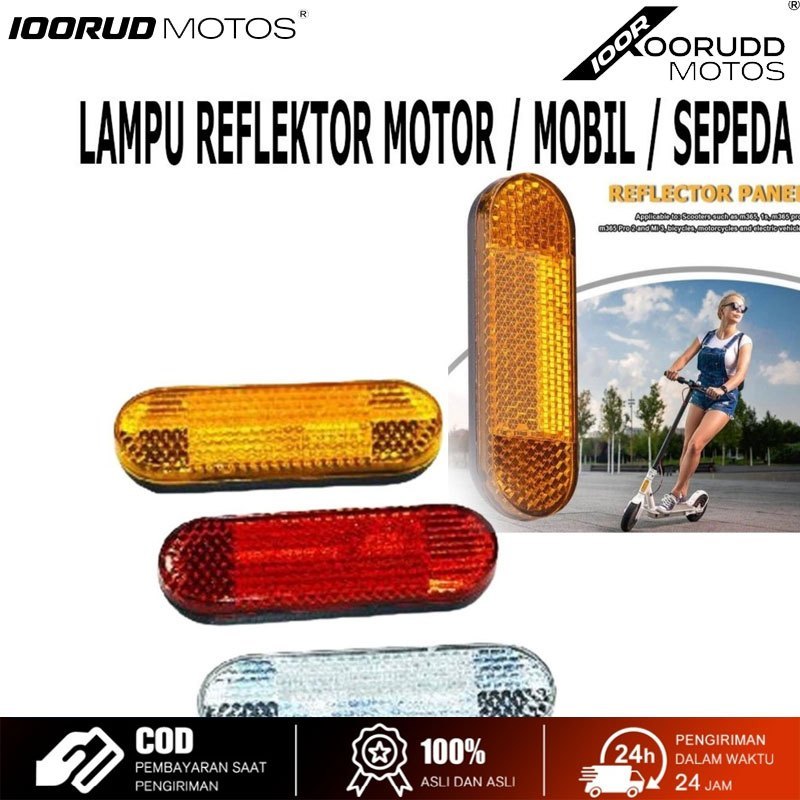 IOORUD Lampu Reflektor Reflector Mata Kucing Mobil Motor Sepeda Lengkung Cekung Shockbreaker Kuning 