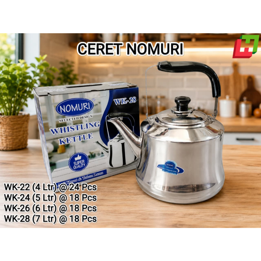 Ceret Kettle Nomuri/ Ceret Siul/ Ketel Siul Stainless Steel/ Teko Pemanas Air