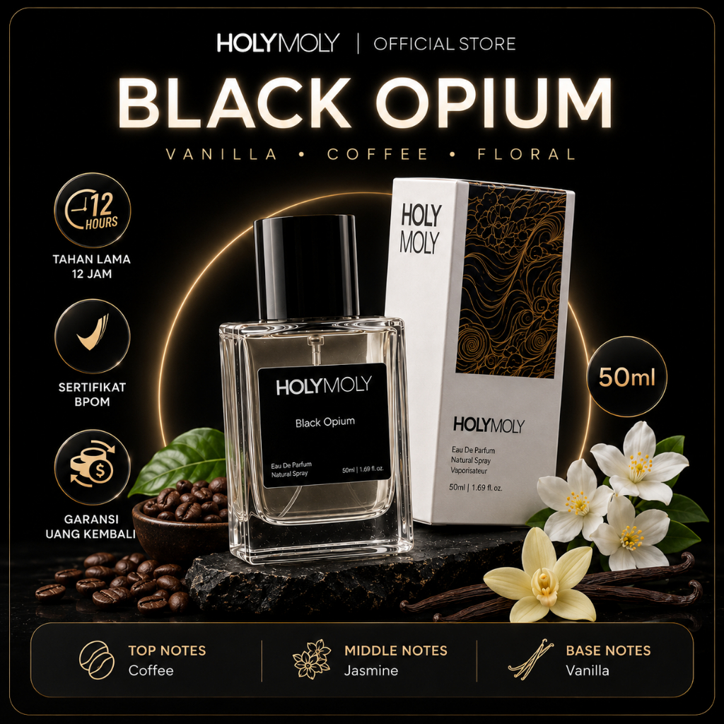 Holymoly - Black Opium Parfum Aroma Vanilla Kopi Melati Powdery