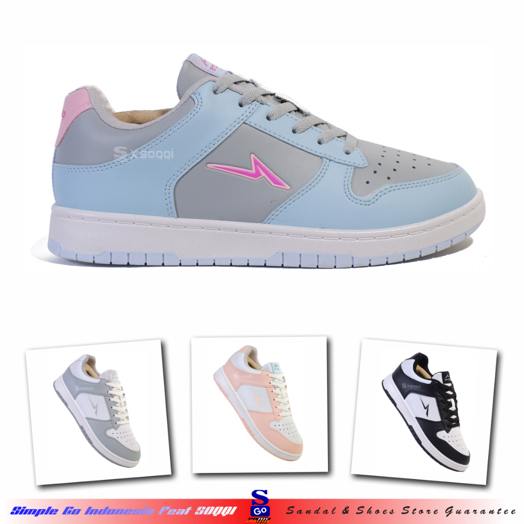 Ando Pospop Dirkeina Tricks Sepatu Sneakers Cewek Tali Original Wanita Kekinian Stylis