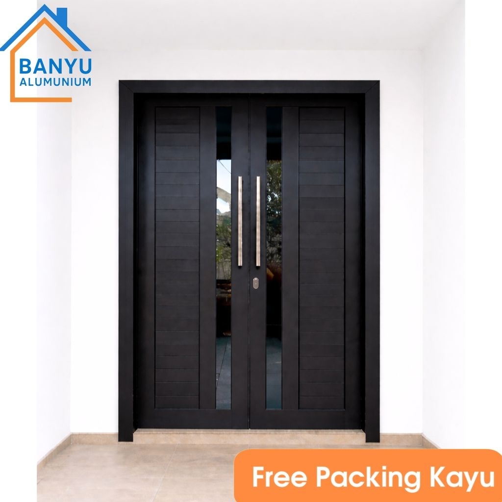 Pintu Utama 2 Daun Spandrel List Kaca | Ukuran 200x120 | Bebas Custom ukuran