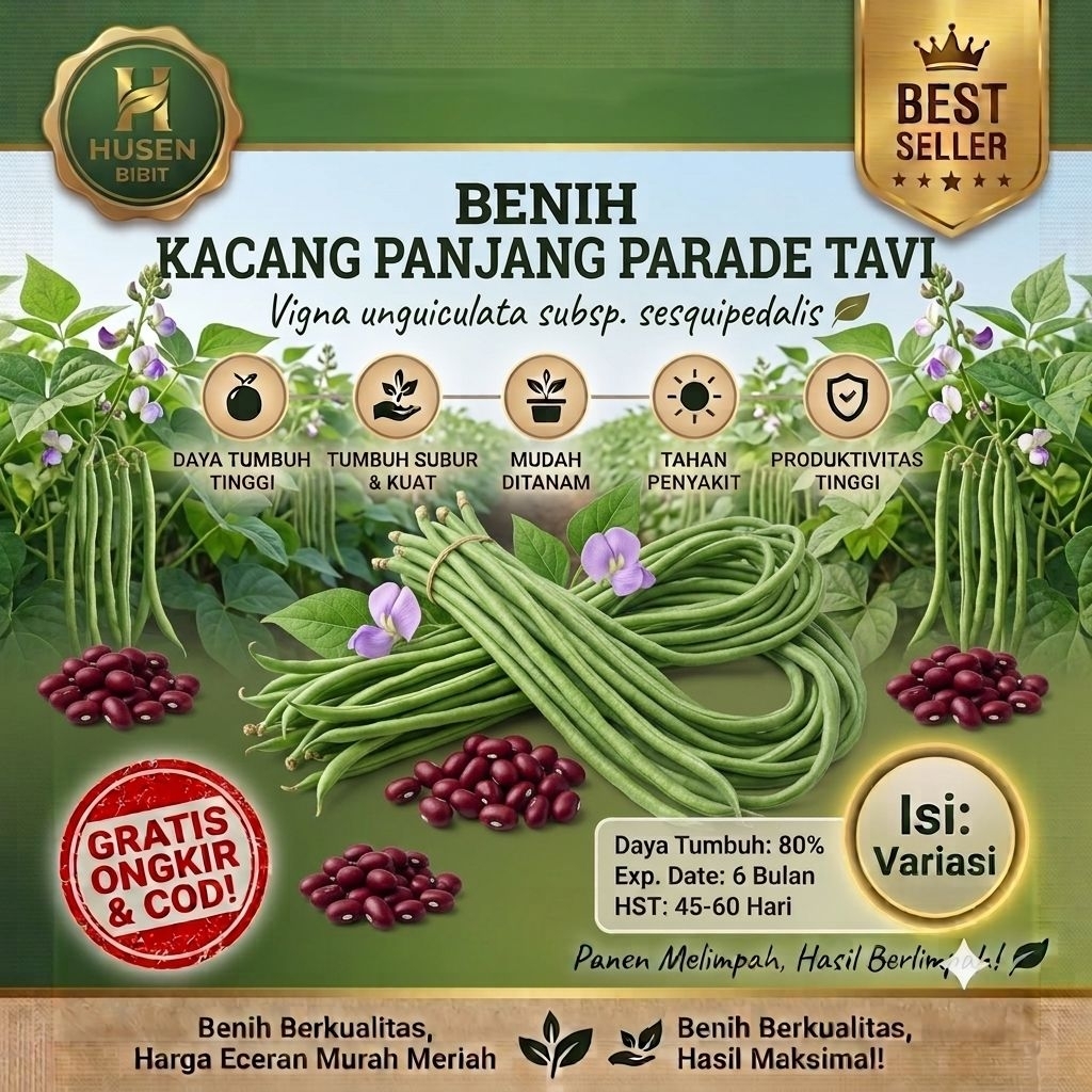 Benih Unggul (1 botol) Kacang Panjang Parade Tavi