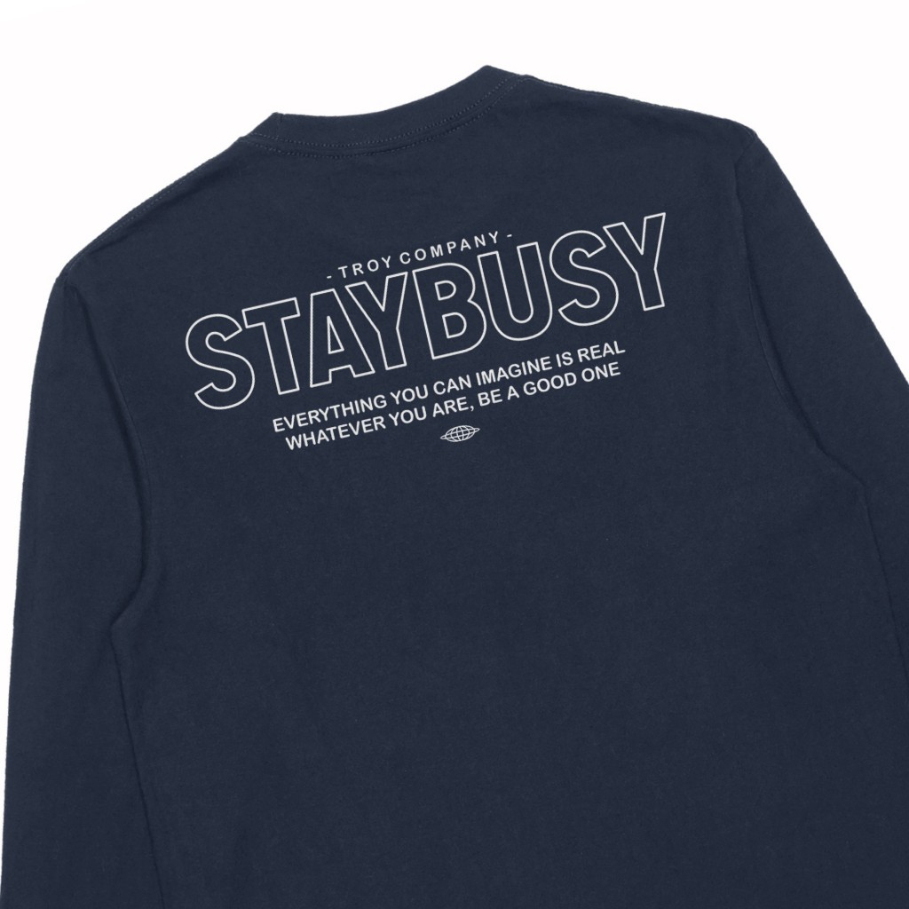 Troy Company Longsleeve T-Shirt Navy Good One - Kaos Pria Lengan Panjang Biru Navy LSD 3187