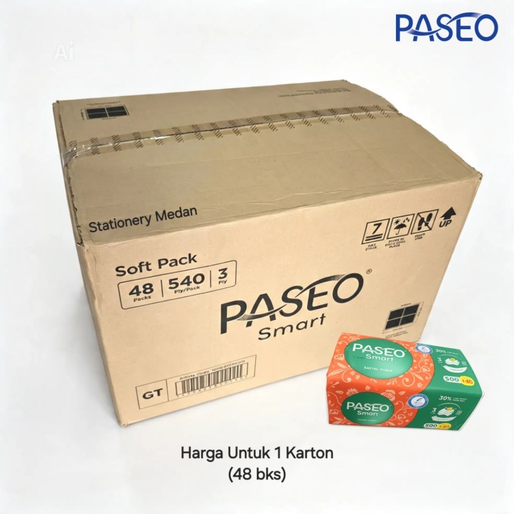 [1 Karton / 48 Pack] Tisu Tissue Paseo Smart 250s _ 250 lembar _ 2 ply