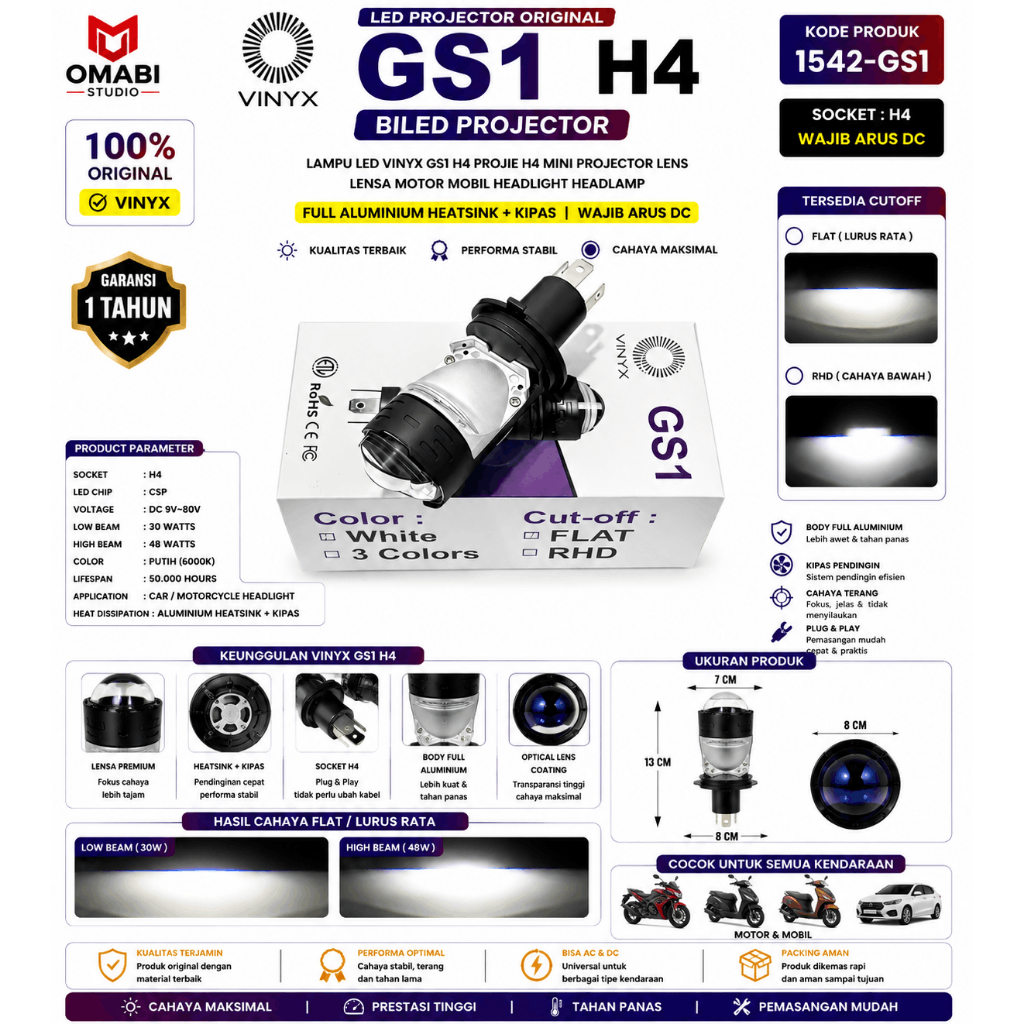 BILED H4 VINYX GS1