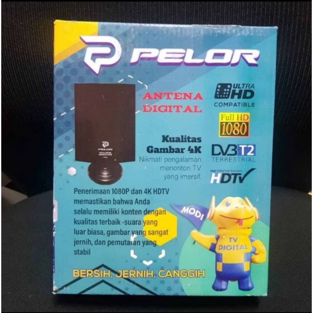 Antena TV Digital PELOR 822 TV DVB T2 - Penerimaan Full HD 1080P dan Ultra HD 4K HDTV, Kabel Coaxial