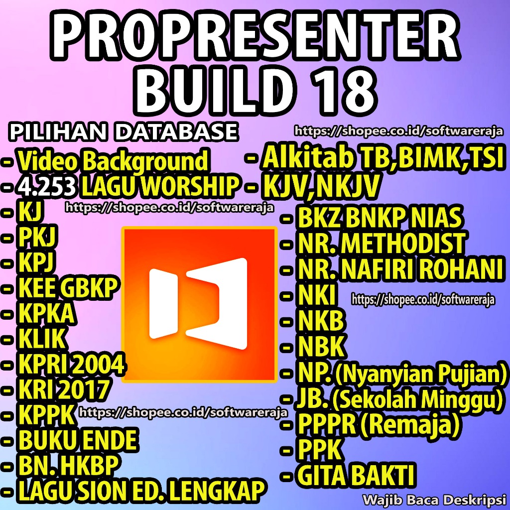 PROPRESENTER v7 Build 18 TERBARU - Full Version Database Lagu, Video Background, Alkitab TB, BIMK, T